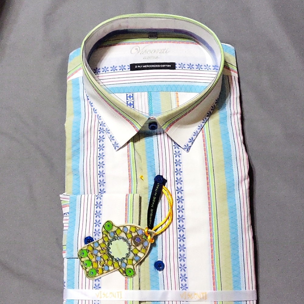 Visconti uomo men's long sleeve shirt, 2XLT, Multicolor